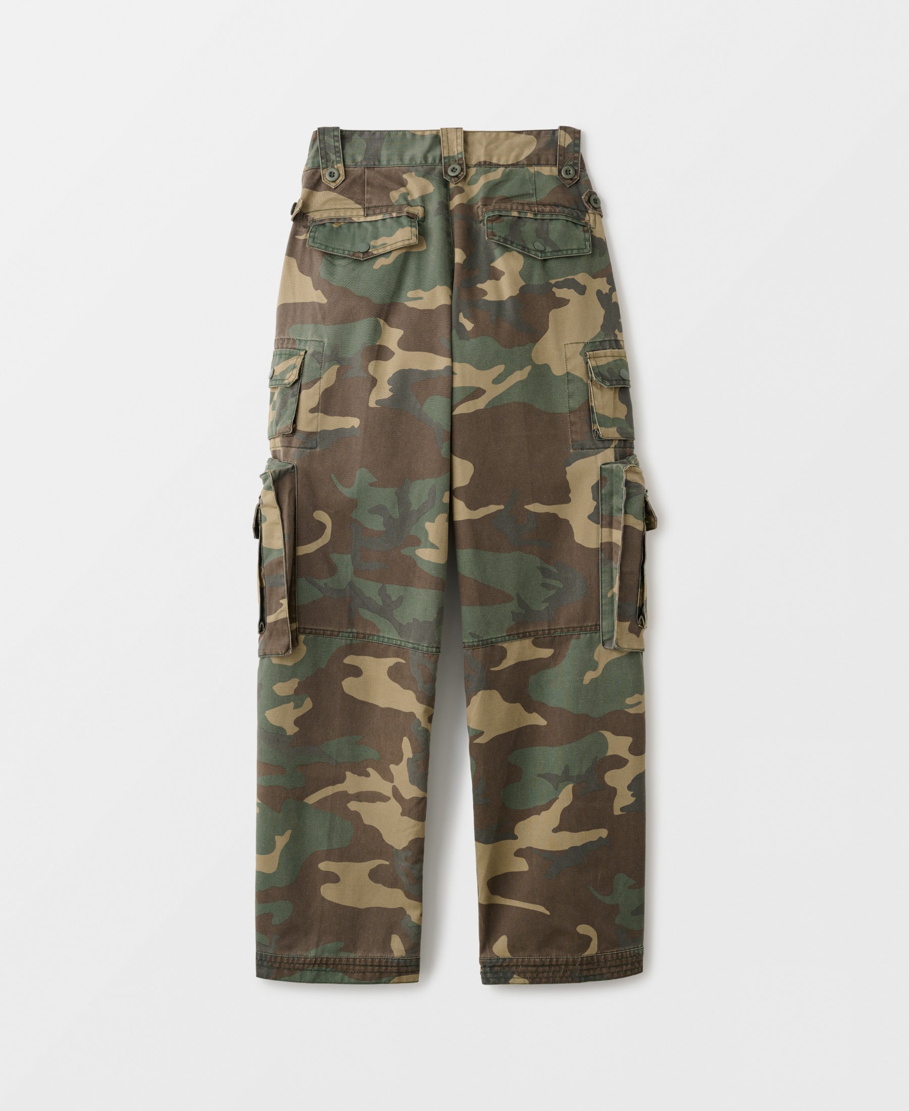 Camo Parachute Pants |  Sun-faded wash