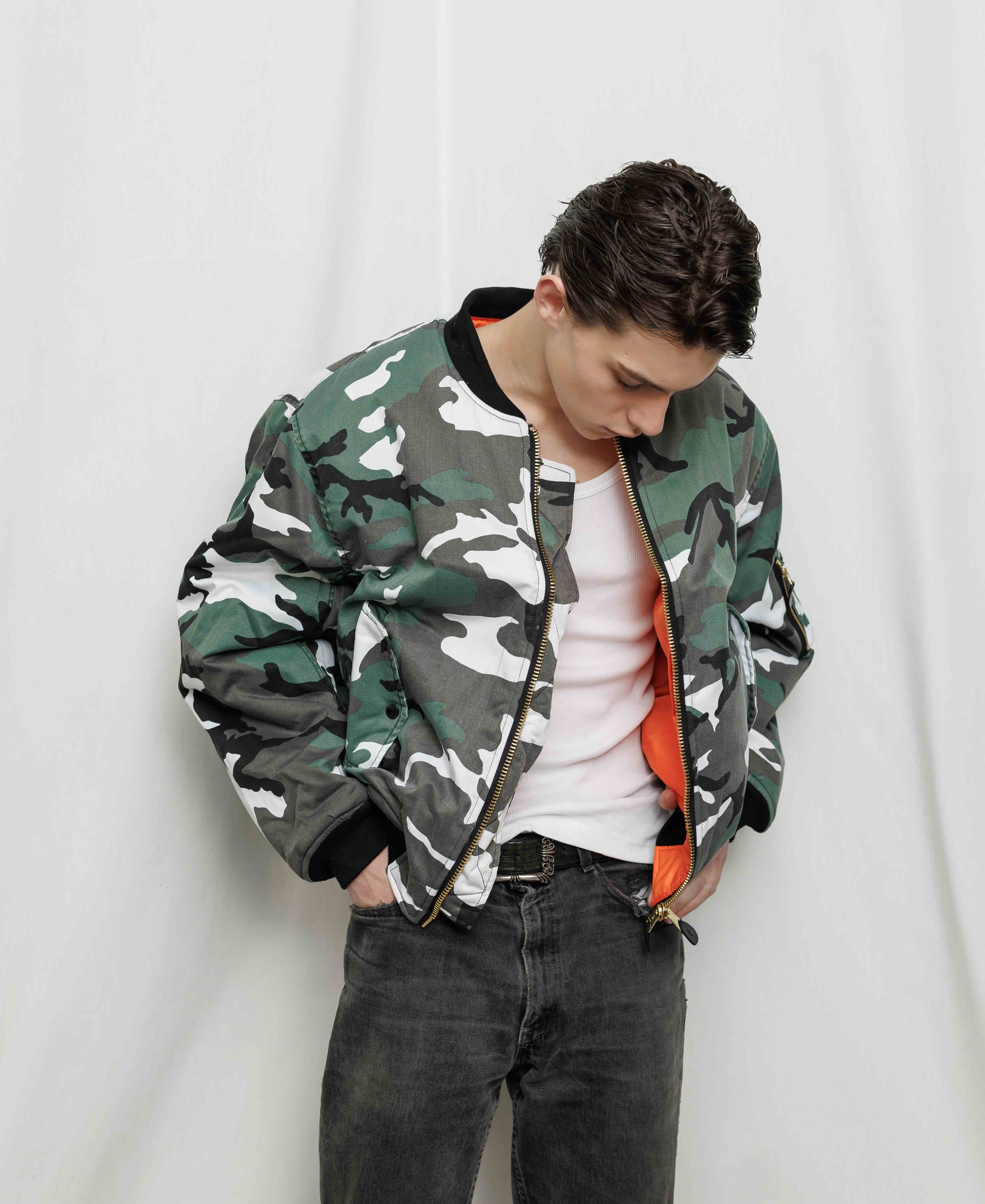 LTD 100 VINTAGE WASH PADDED BOMBER JACKET | Urban Camo
