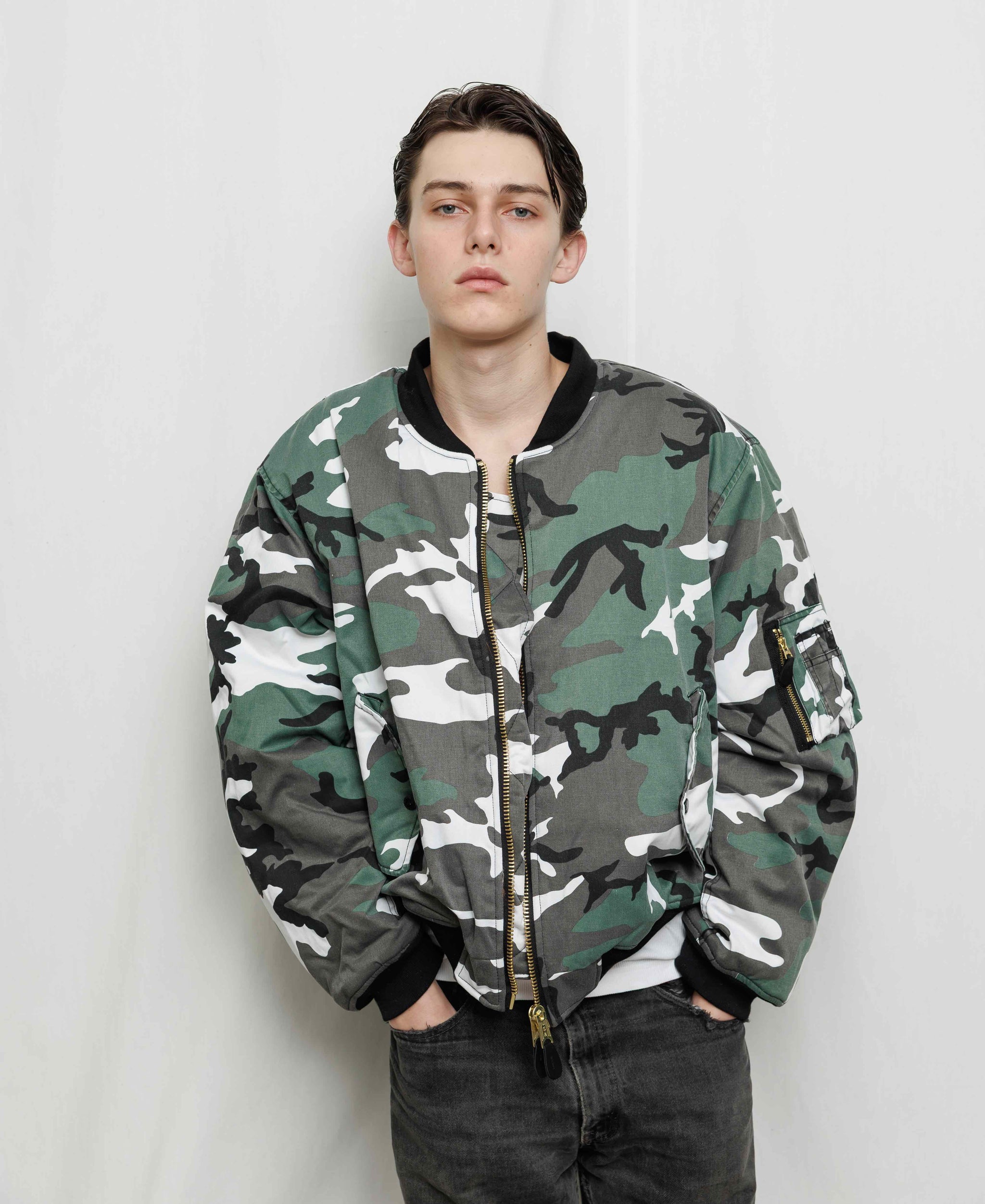 LTD 100 VINTAGE WASH PADDED BOMBER JACKET | Urban Camo