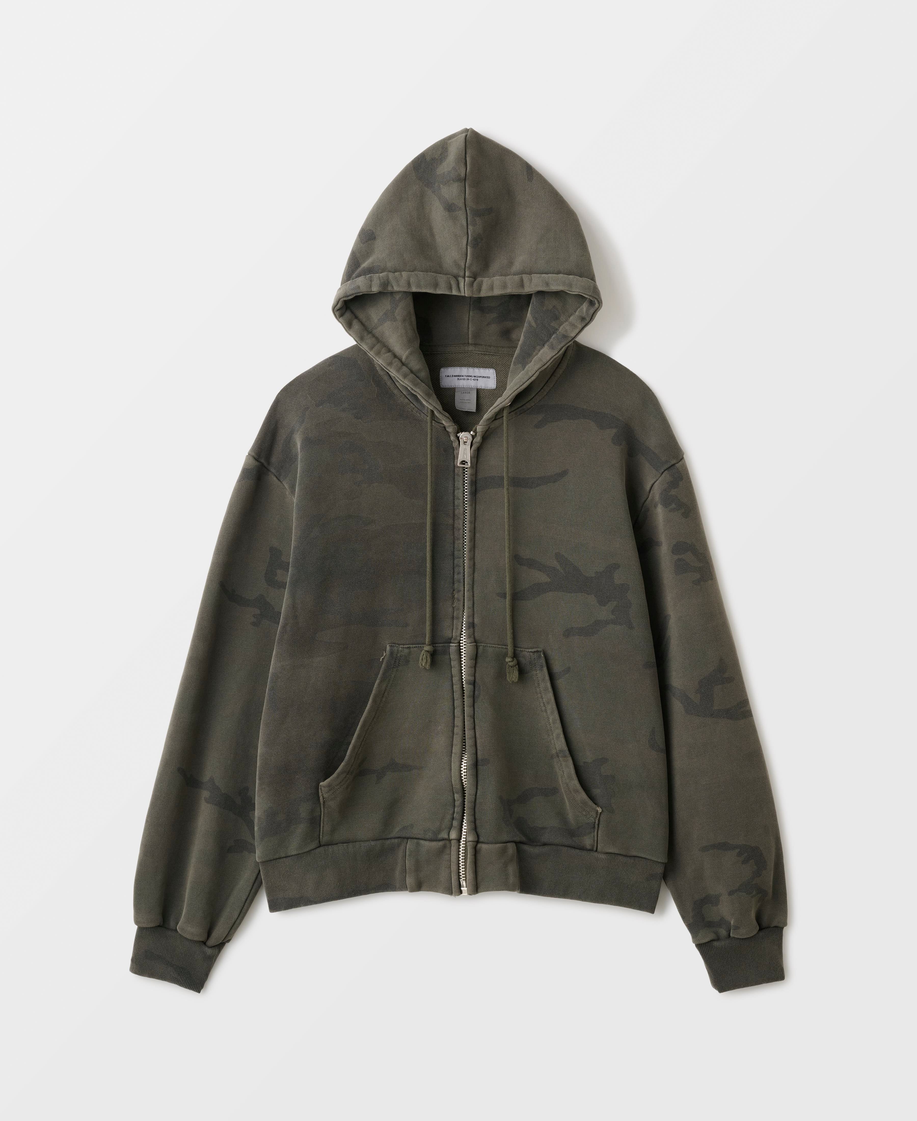 ANTIQUE WASH Camo Sweat Zip Hoodie | WC