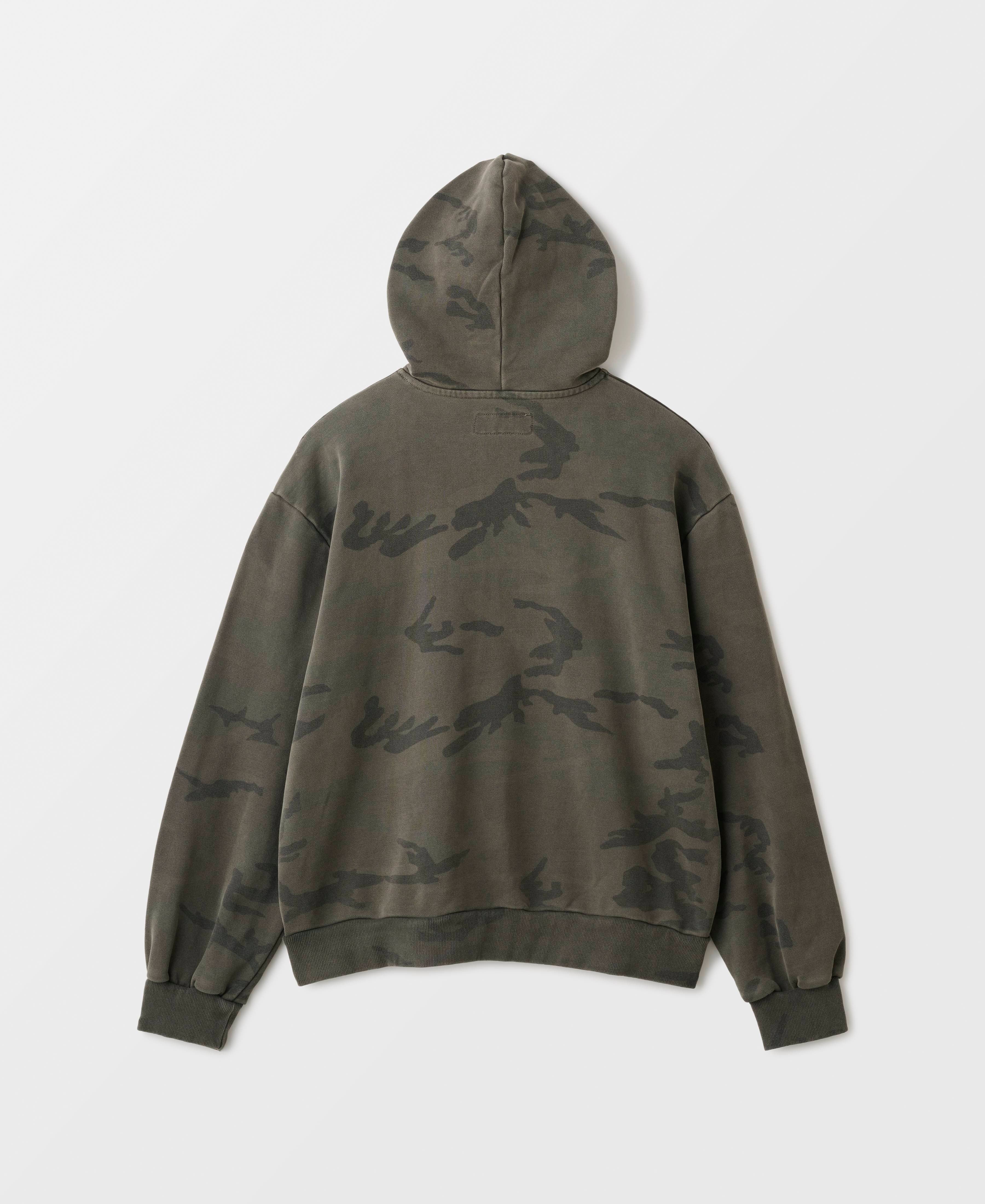 ANTIQUE WASH Camo Sweat Zip Hoodie | WC