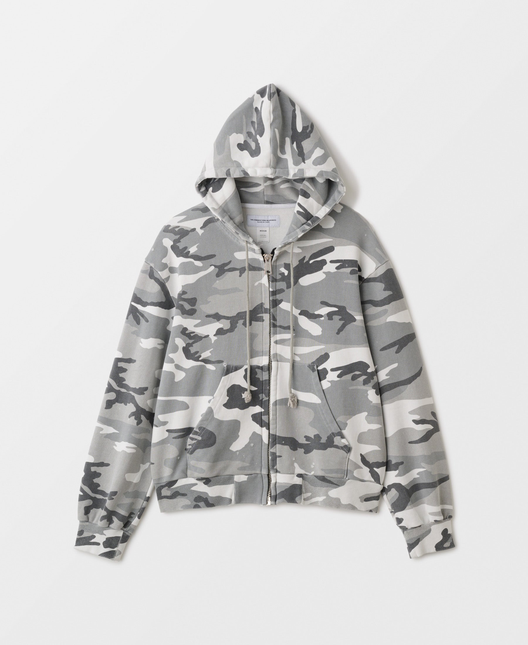 Urban Camo Sweat Zip Hoodie | Distressed Wash