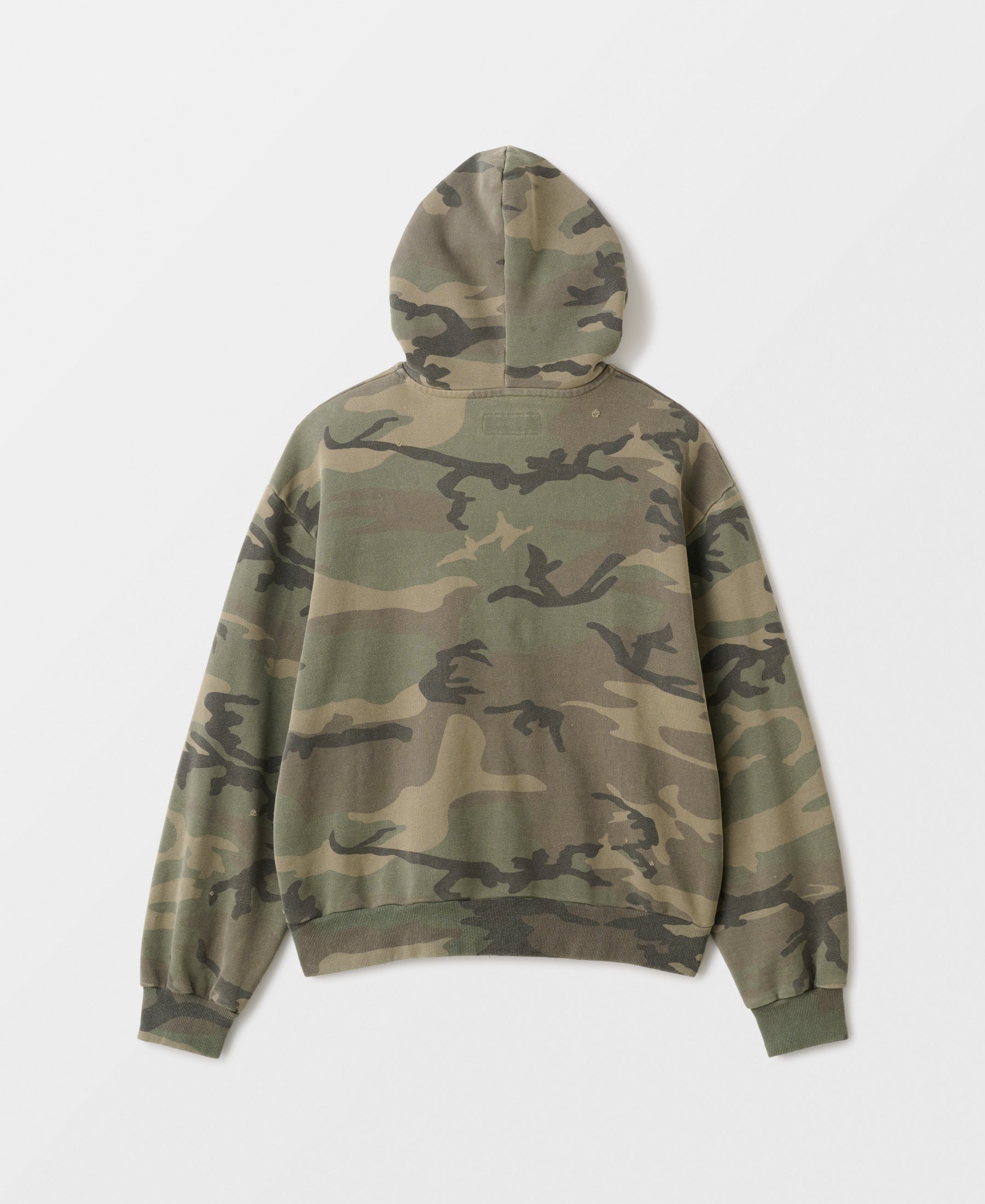 Wodland Camo Sweat Zip Hoodie | Distressed Wash