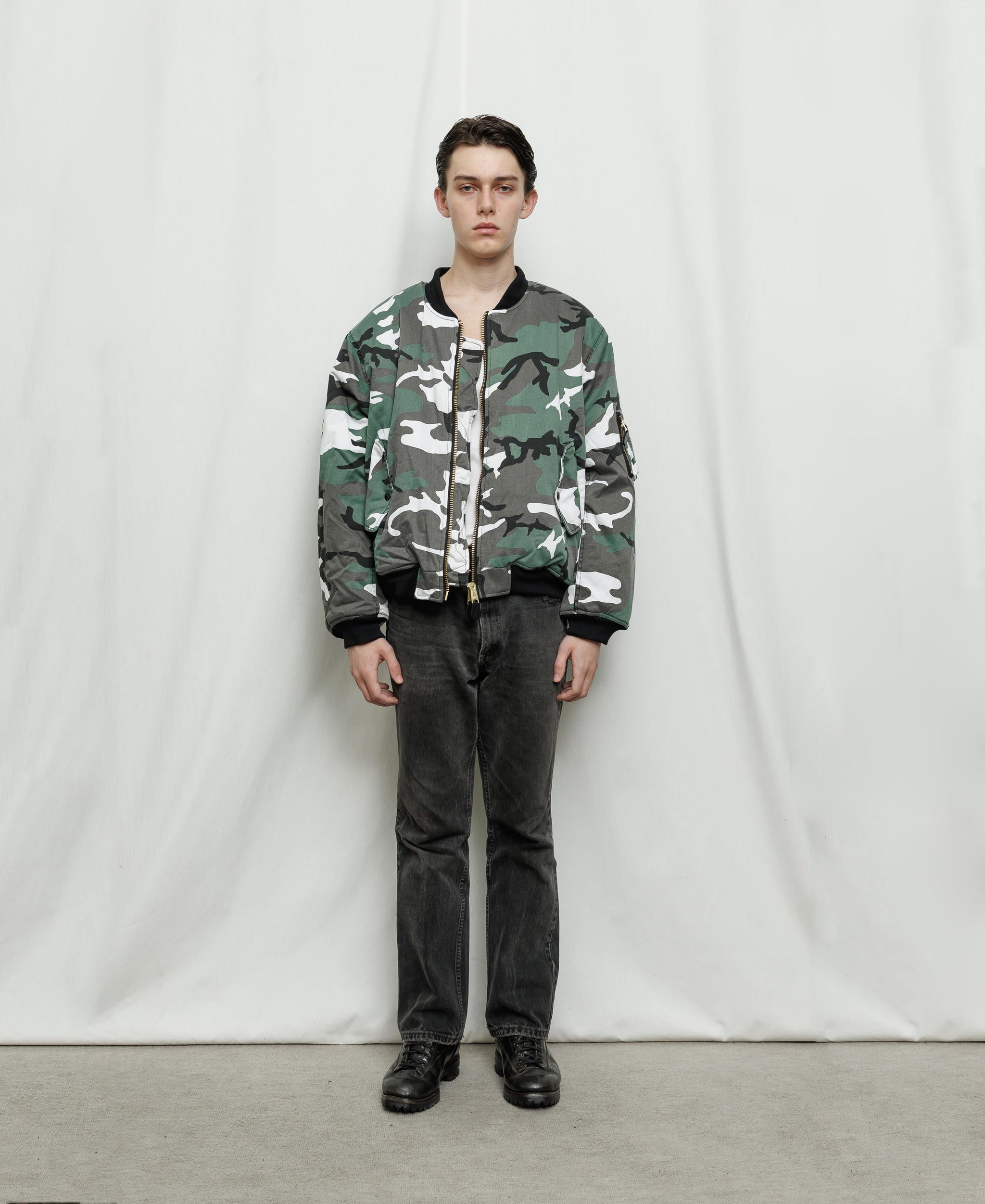 LTD 100 VINTAGE WASH PADDED BOMBER JACKET | Urban Camo