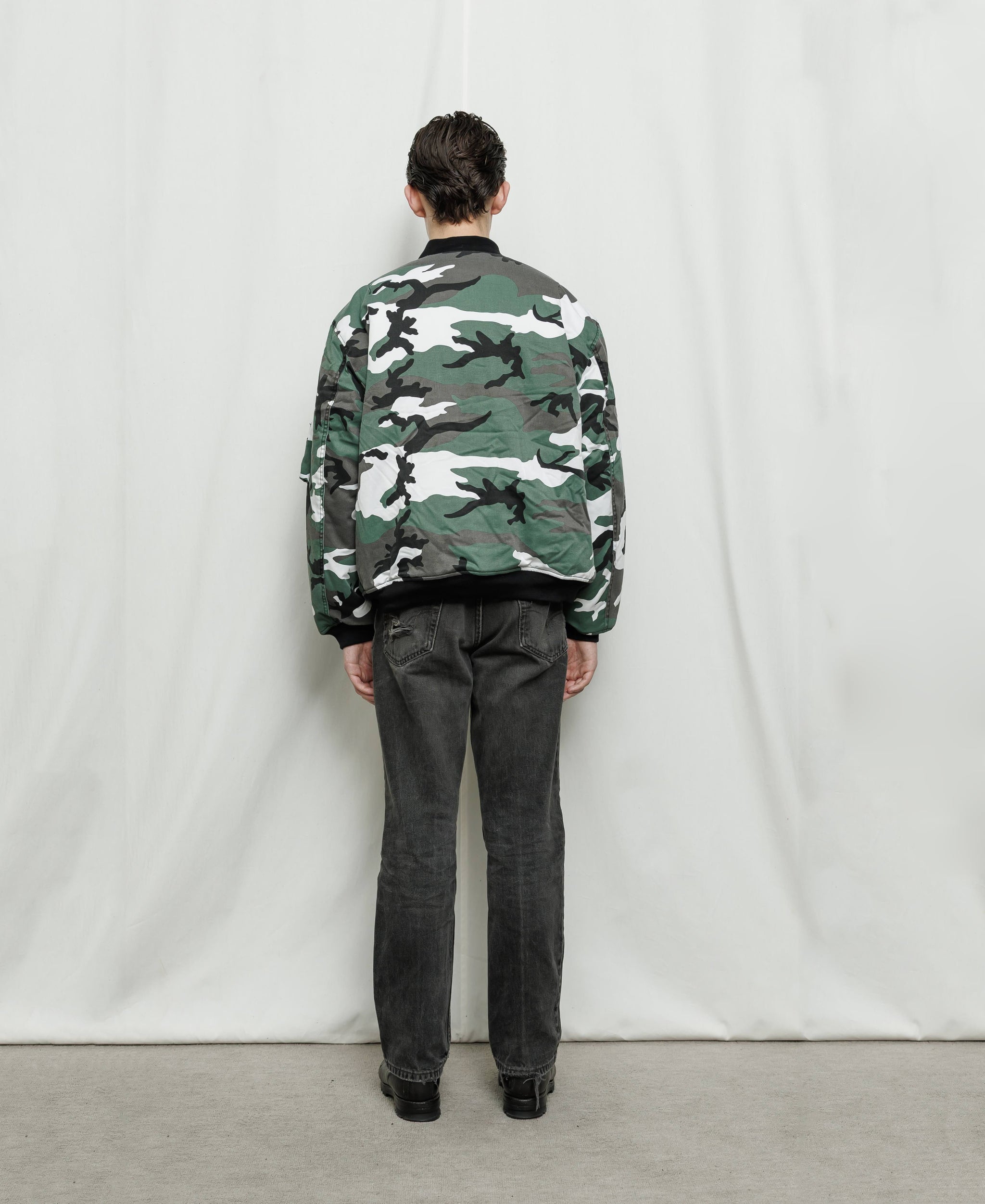 LTD 100 VINTAGE WASH PADDED BOMBER JACKET | Urban Camo