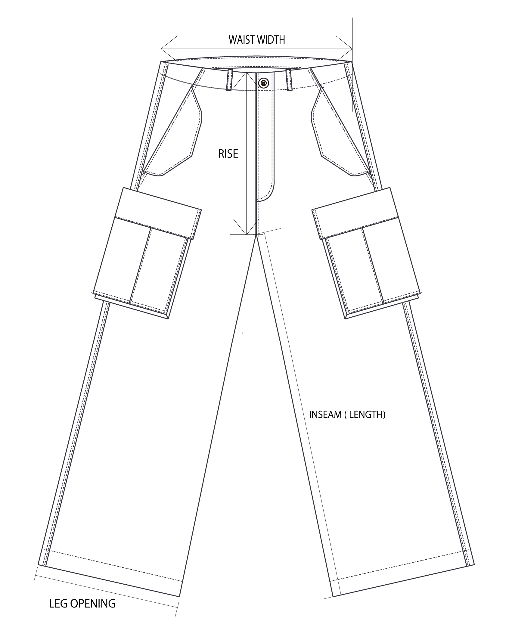 TROUSERSサイズ表の絵型