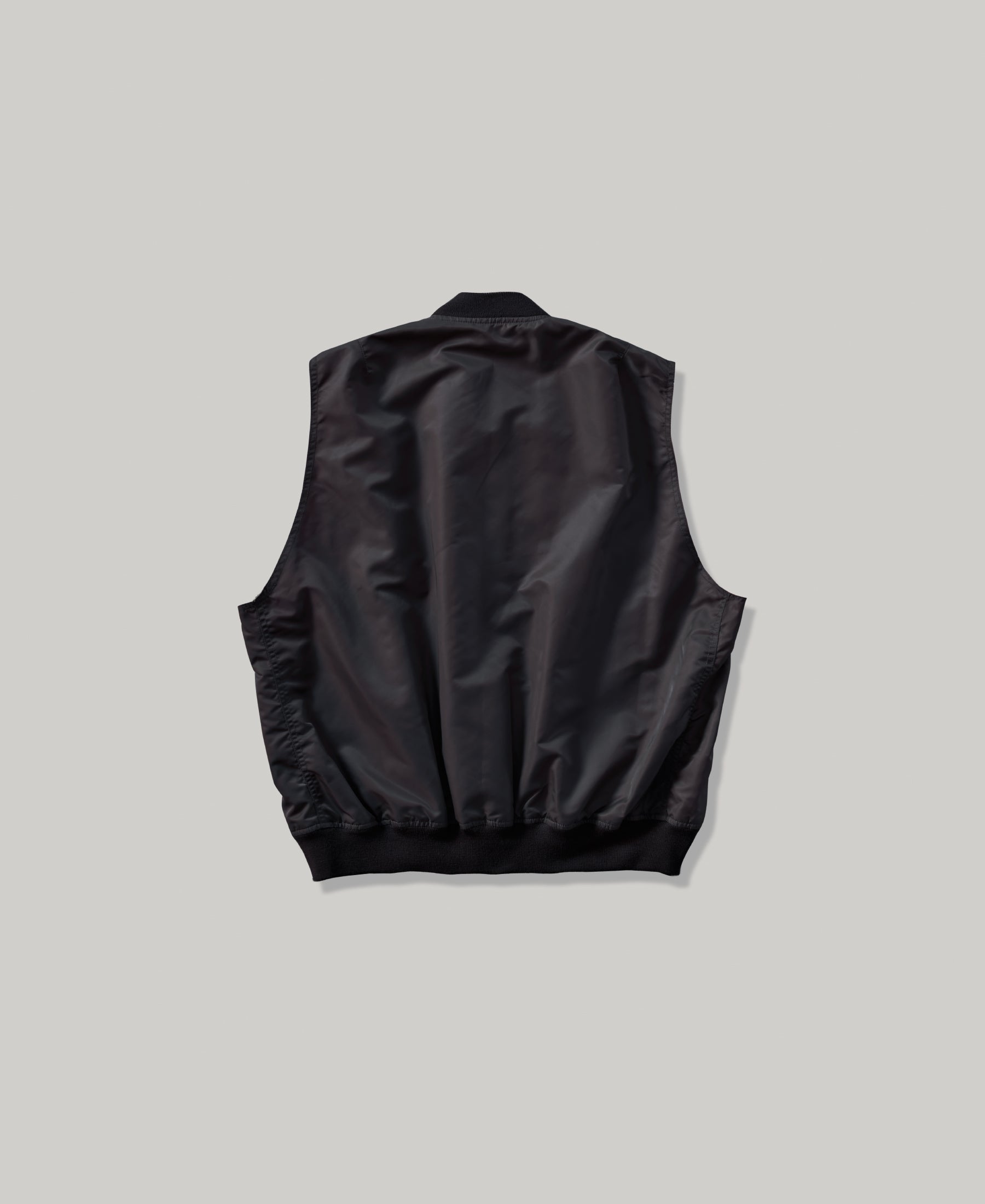 NEW | ノンパッドスリーブレスボンバージャケット | ヴィンテージウォッシュブラック