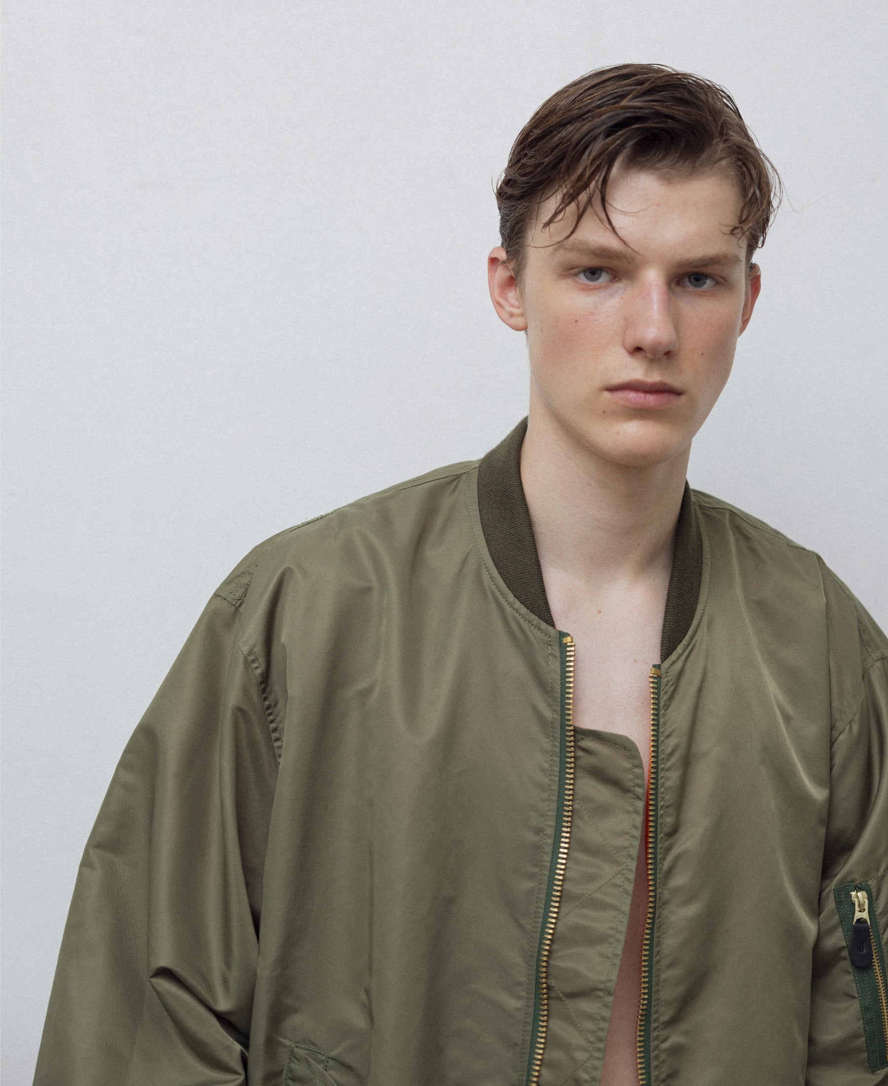 NON-PADDED BOMBER JACKET |  GREEN
