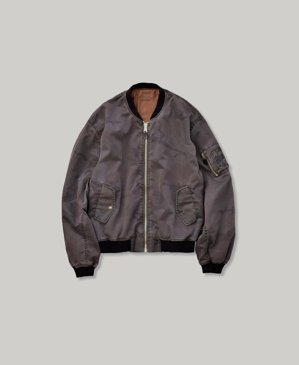 ANTIQUE WASH NON PADDED BOMBER JACKET | WOODLAND CAMO – F.M.C.D. ONLINE  STORE