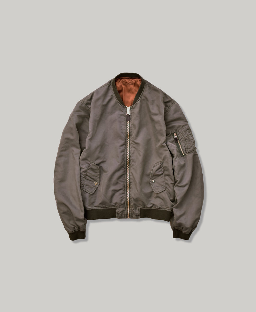 LTD | ANTIQUE WASH NON PADDED BOMBER JACKET | OD