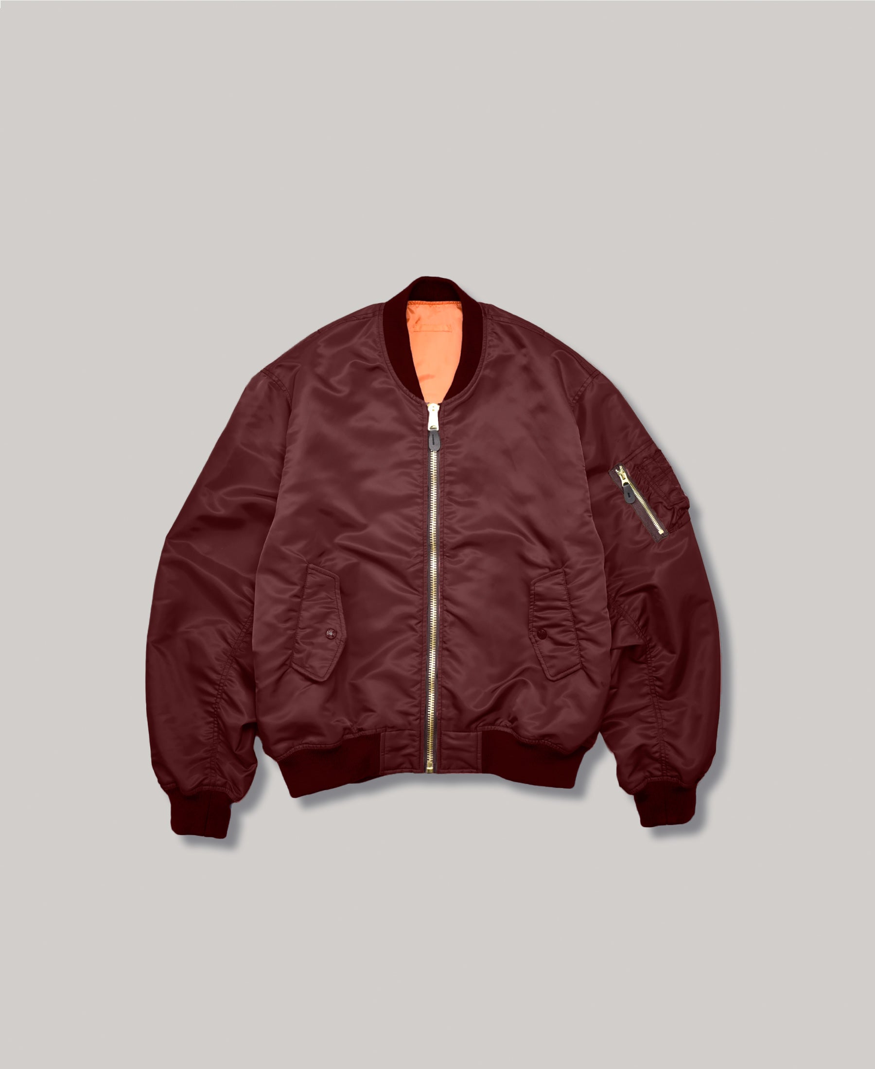 OUTLET 50%OFF | NON-PADDED BOMBER JACKET | BURGUNDY