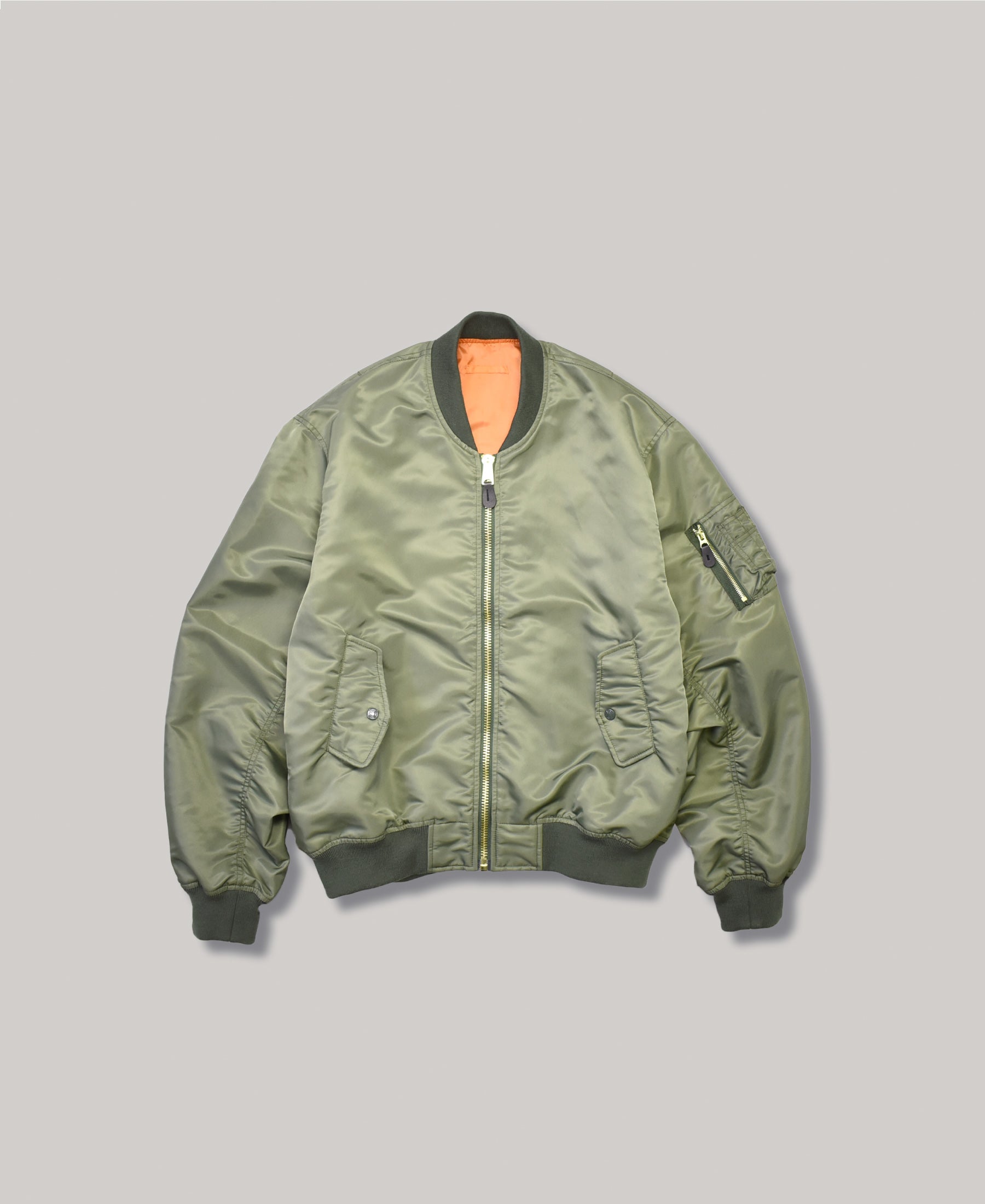 NON-PADDED BOMBER JACKET |  GREEN