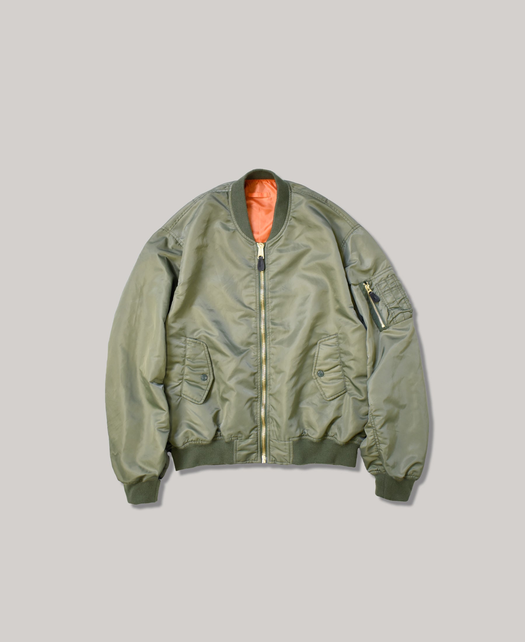 NEW | NON-PADDED VINTAGE WASH BOMBER JACKET |  GREEN
