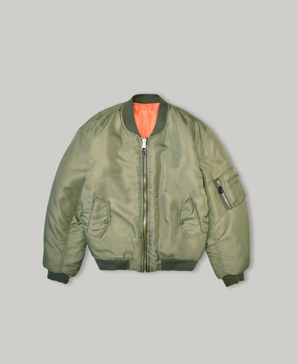 NON-PADDED VINTAGE WASH BOMBER JACKET-