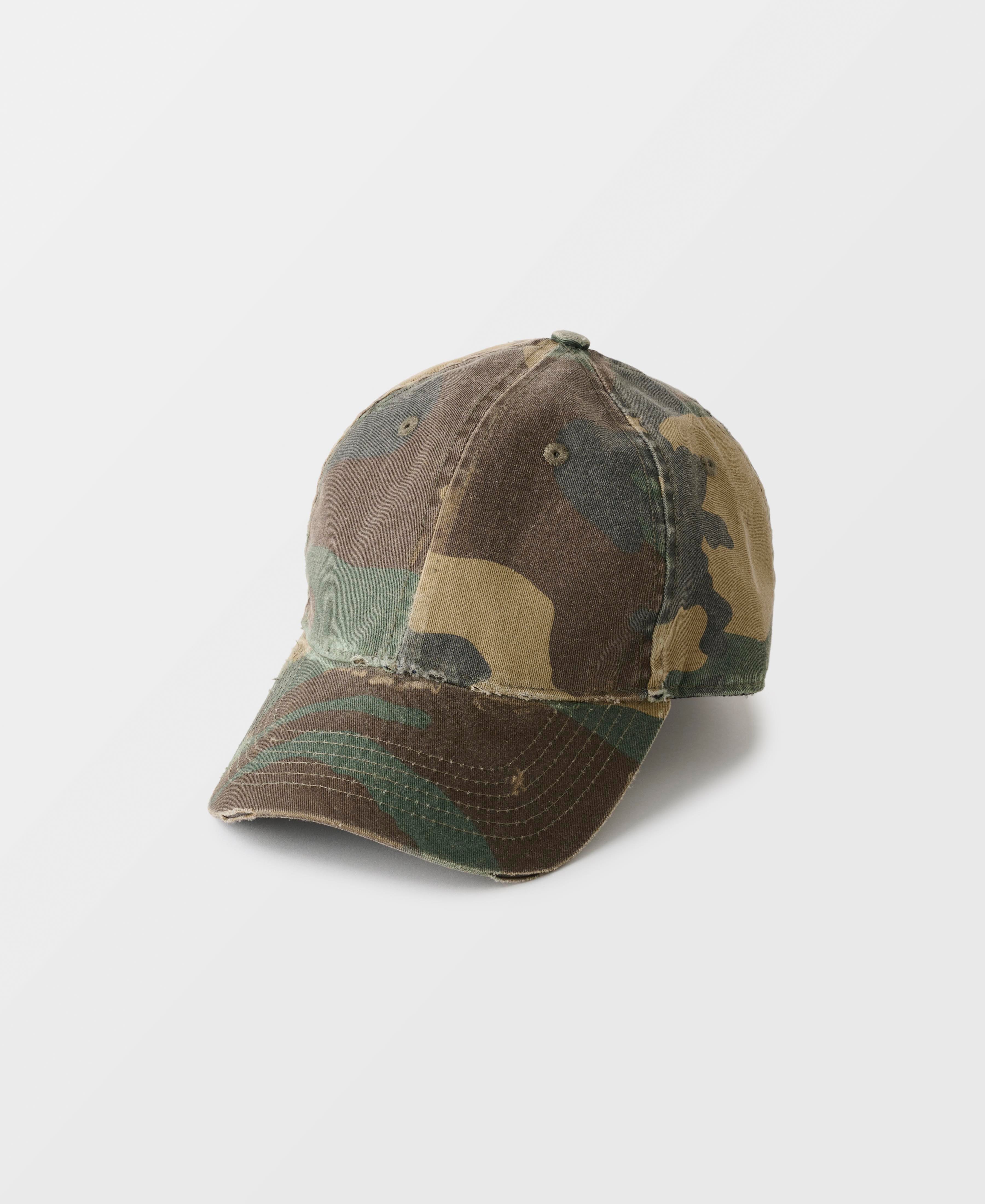 6 PANEL MECHANIC'S CAP - DISTRESSED CAMO