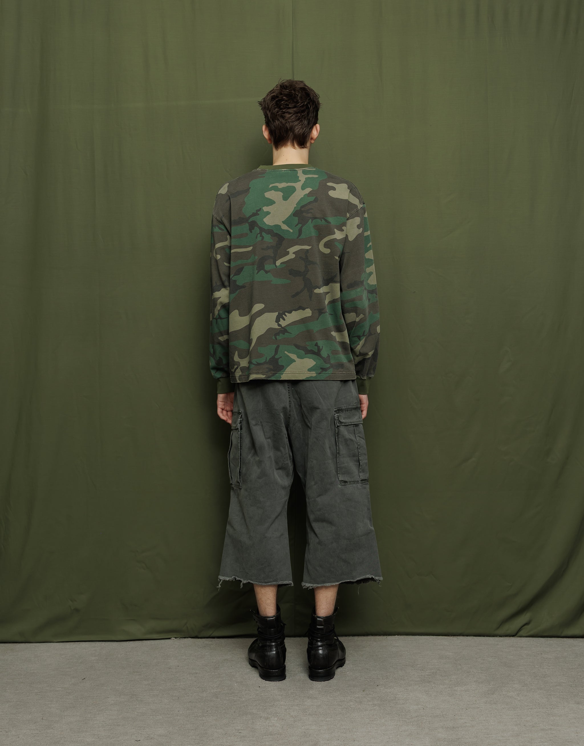 VINTAGE WASH CAMOUFLAGE LONG SLEEVE SHIRT