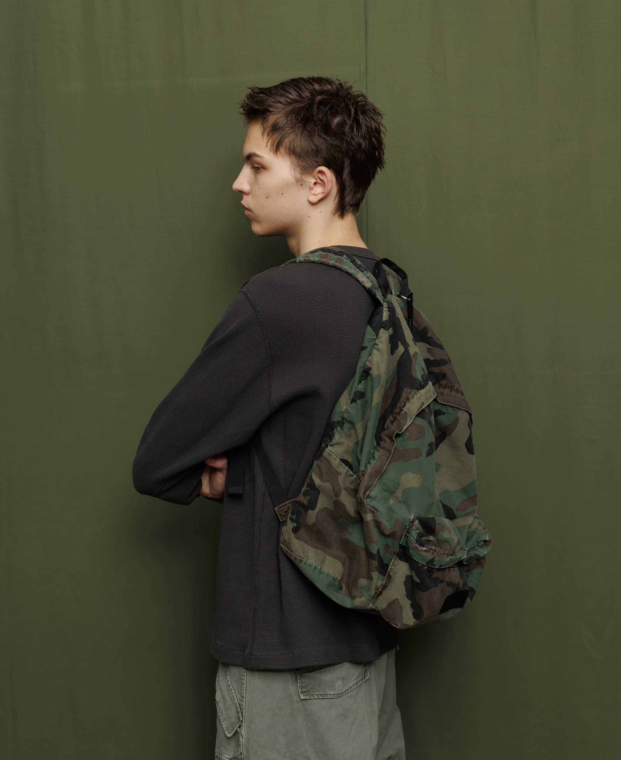 SUN FADED WASH CAMO DAY PACK - WOODLAND CAMO