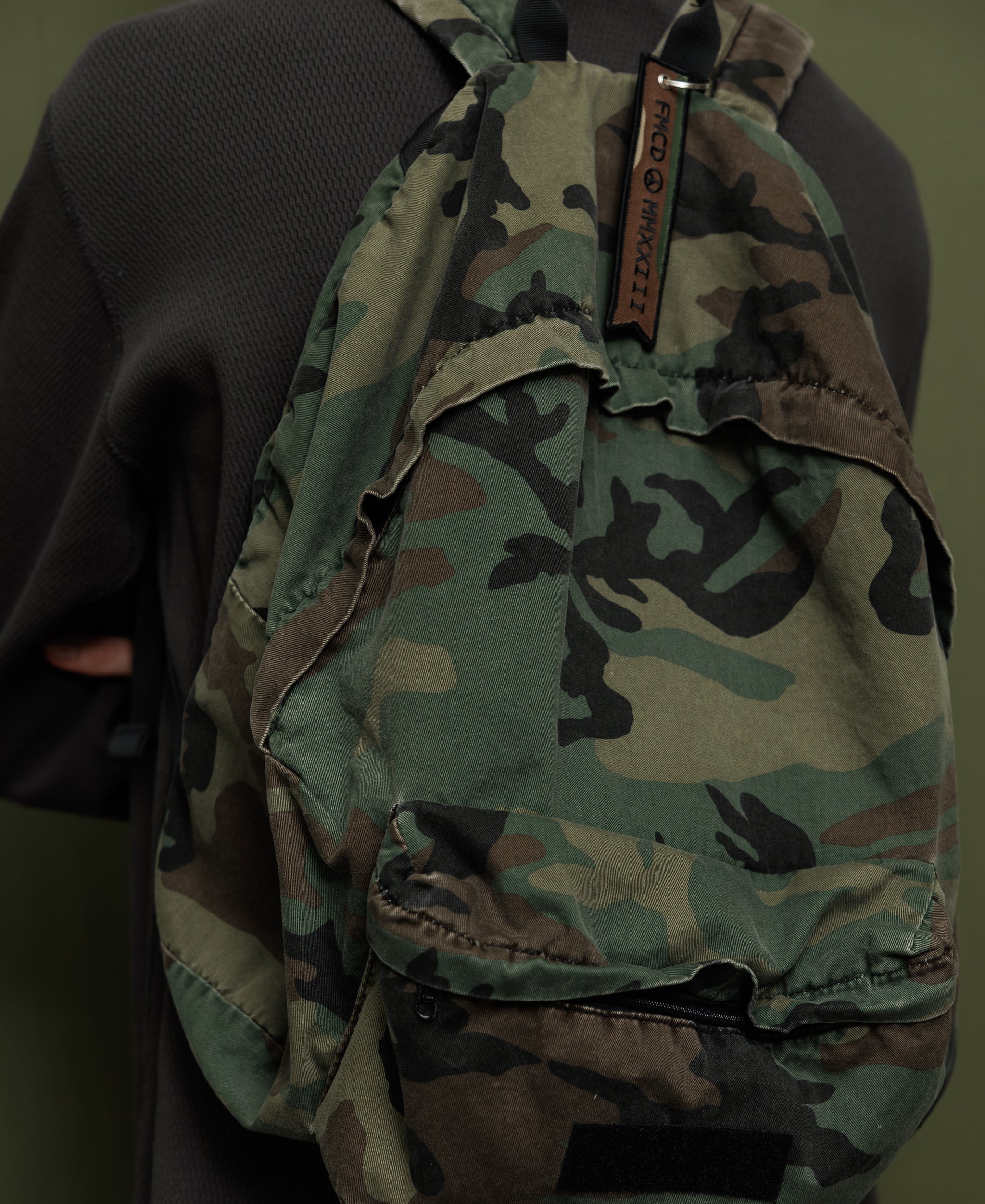 SUN FADED WASH CAMO DAY PACK - WOODLAND CAMO