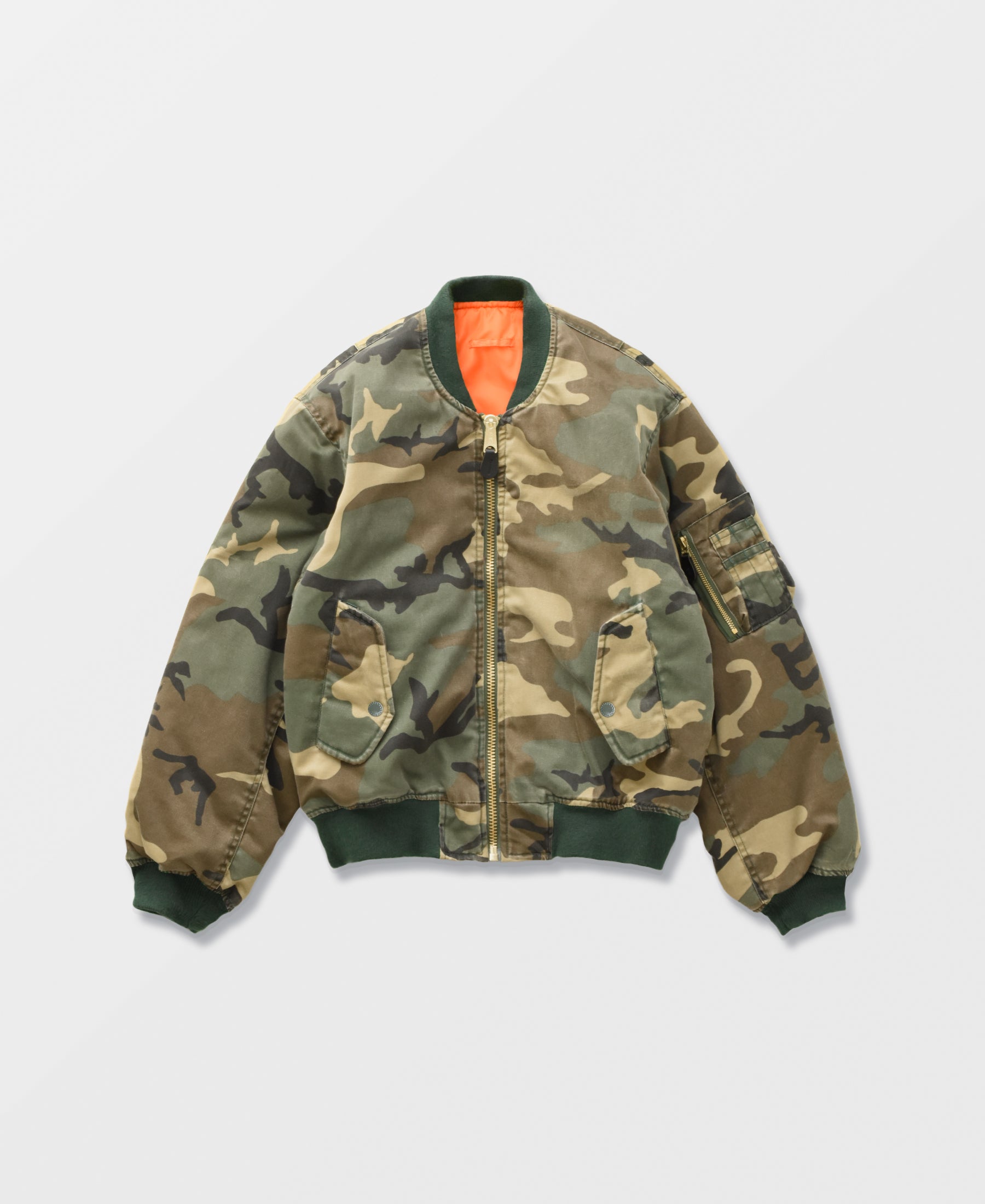 Pre-Order | LTD 100 VINTAGE WASH PADDED BOMBER JACKET | Woodland Camo –  F.M.C.D. ONLINE STORE