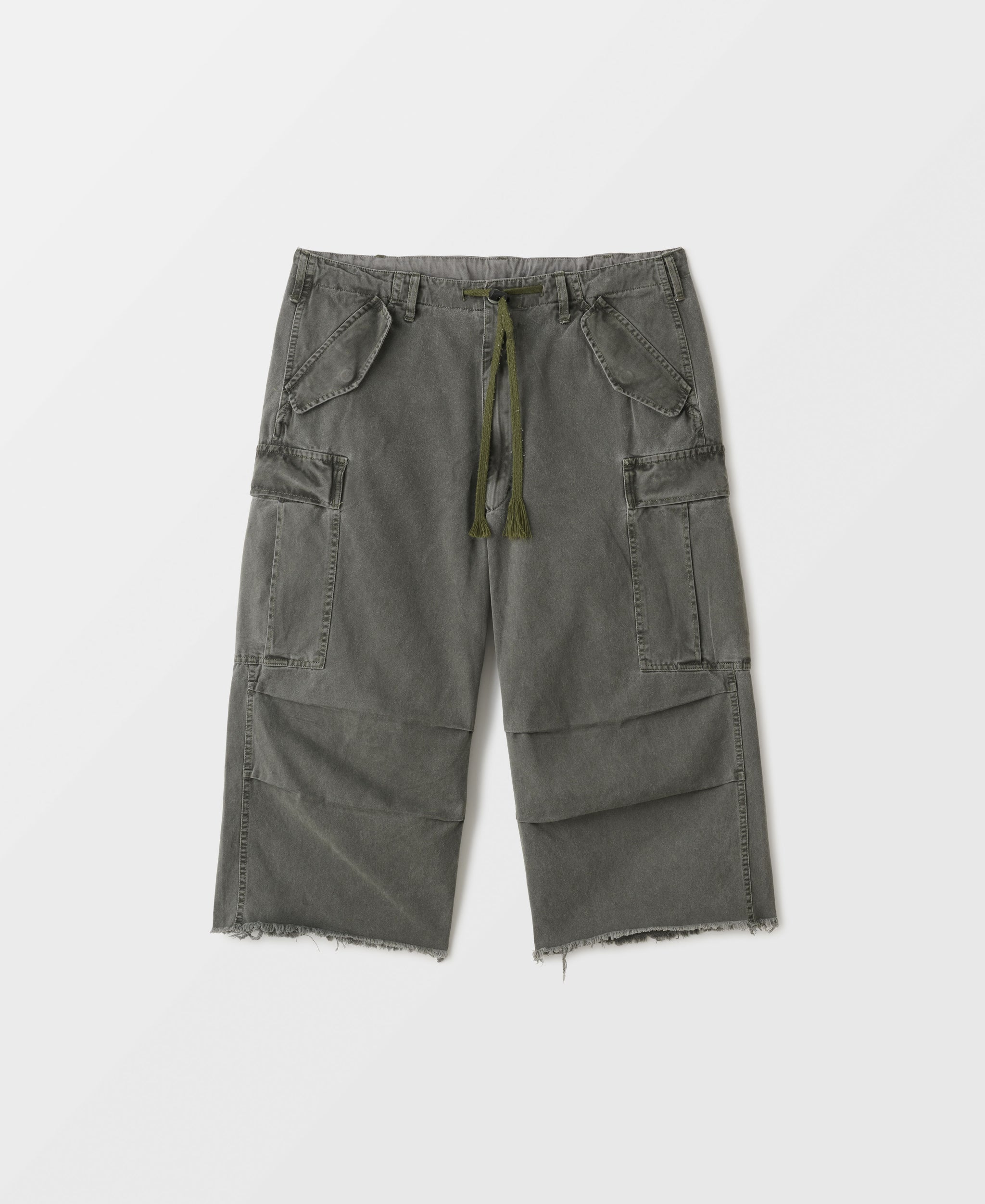 Antique Wash 3/4 Length M65 Field Cargo Trousers | Olive Drab
