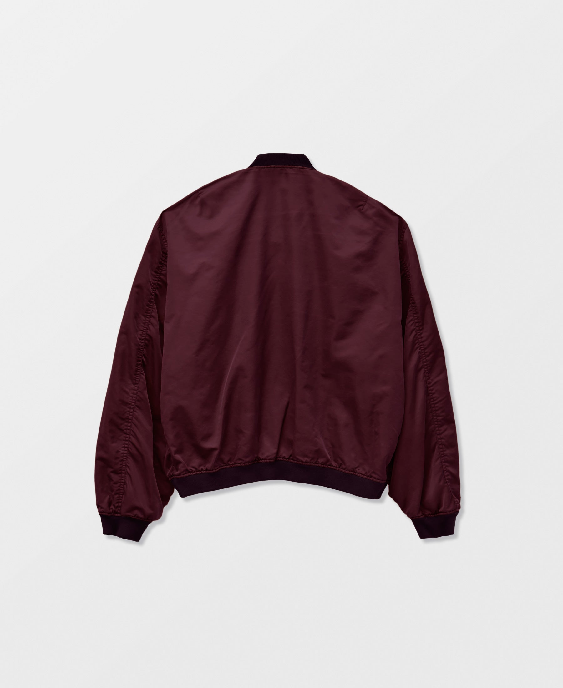 OUTLET | ANTIQUE WASH NON PADDED BOMBER JACKET | BURGUNDY