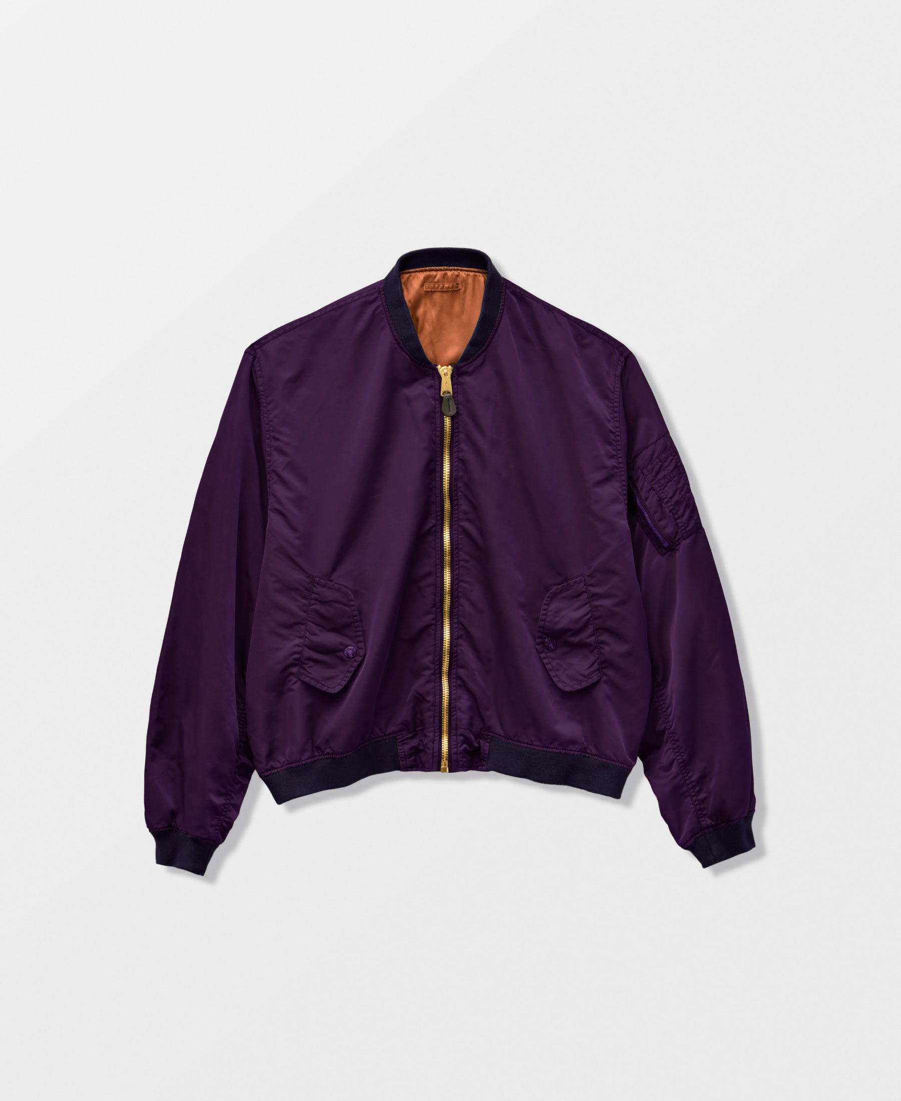 OUTLET | ANTIQUE WASH NON PADDED BOMBER JACKET | PURPLE