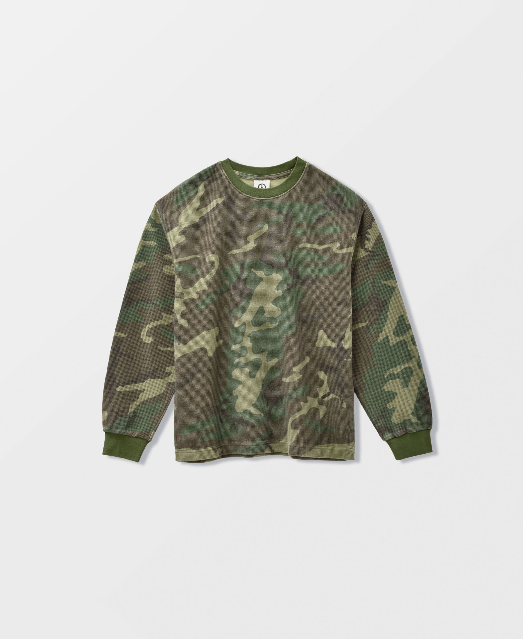 VINTAGE WASH CAMOUFLAGE WAFFLE THERMAL SHIRT