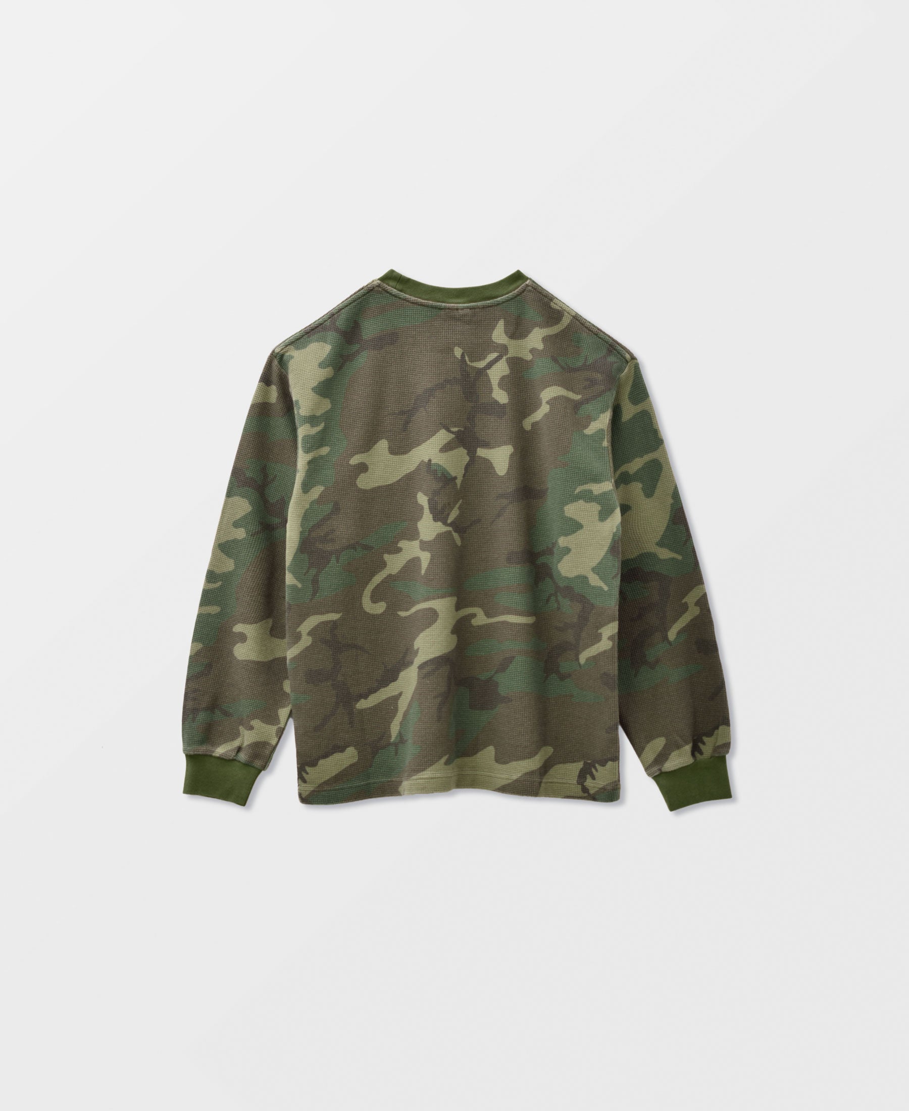 VINTAGE WASH CAMOUFLAGE WAFFLE THERMAL SHIRT